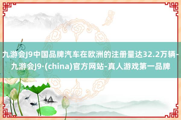 九游会J9中国品牌汽车在欧洲的注册量达32.2万辆-九游会J9·(china)官方网站-真人游戏第一品牌