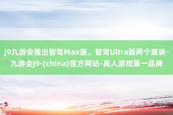 j9九游会推出智驾Max版、智驾Ultra版两个版块-九游会J9·(china)官方网站-真人游戏第一品牌