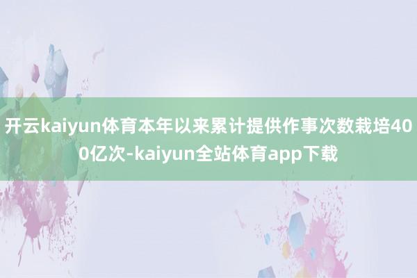 开云kaiyun体育本年以来累计提供作事次数栽培400亿次-kaiyun全站体育app下载