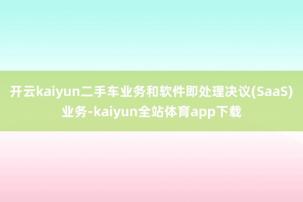 开云kaiyun二手车业务和软件即处理决议(SaaS)业务-kaiyun全站体育app下载