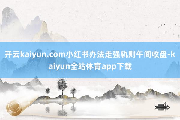 开云kaiyun.com小红书办法走强轨则午间收盘-kaiyun全站体育app下载